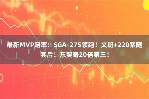 最新MVP赔率：SGA-275领跑！文班+220紧随其后！东契奇20倍第三！