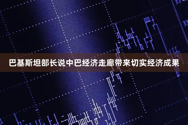 巴基斯坦部长说中巴经济走廊带来切实经济成果